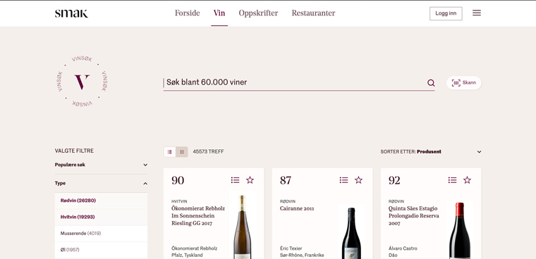 The app includes about 60,000 wine in its database.