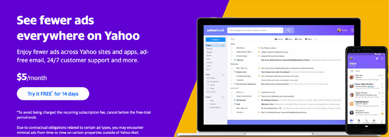 Yahoo offers an "ad lite" option.