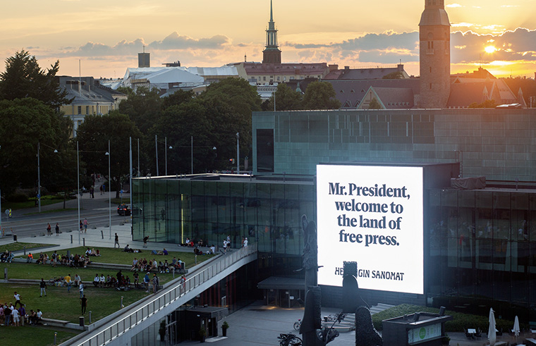 Helsingin Sanomat strikes a partisan note with its messages to Presidents Trump and Putin.