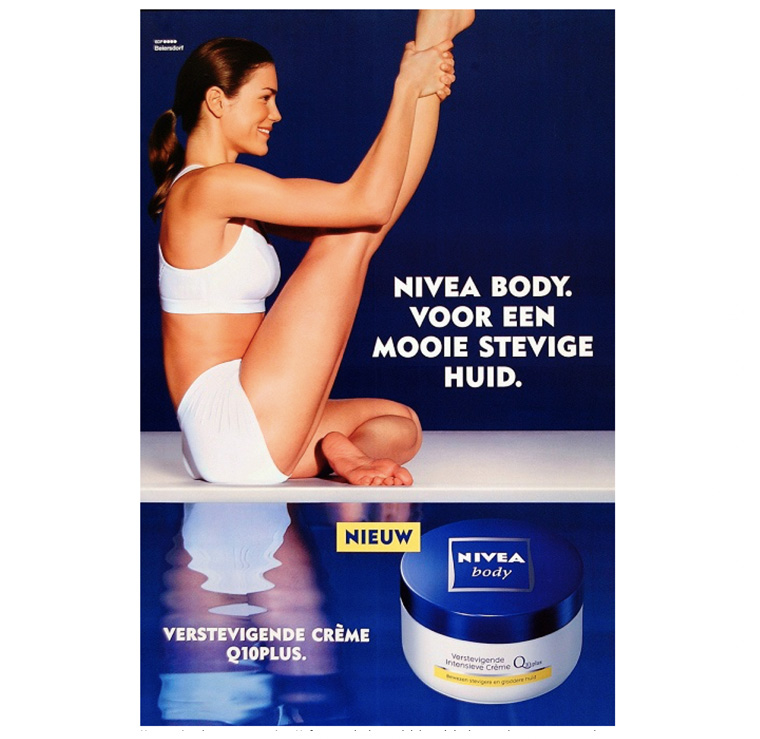 When the model does not face the audience, be sure she is facing your message.