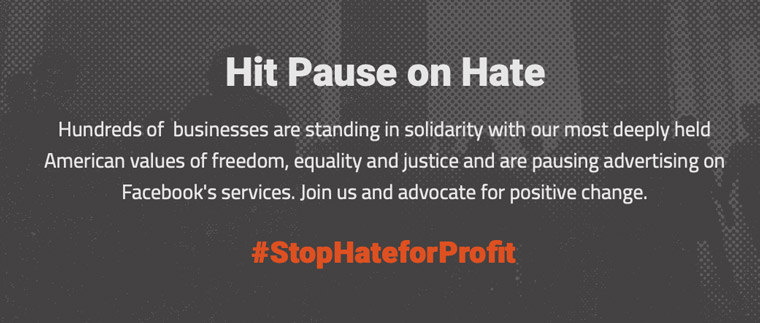 Media companies are leaving and boycotting tech platforms for a variety of reasons. Photo courtesy: StopHateForProfit.org