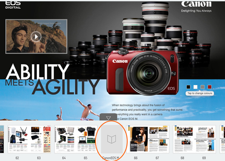 Interstitials allow full interactivity of a Web page within a digital magazine.
