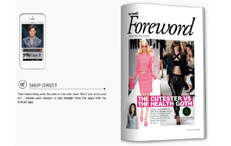 Augmented Reality allows readers to interact with magazine content.