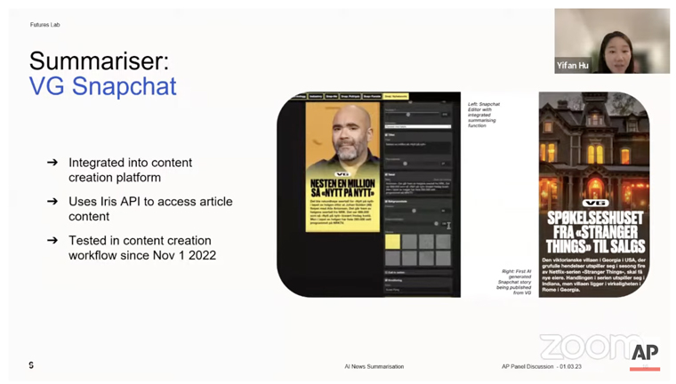 Schibsted's VG is using CPT-3 to write summaries of articles published on Snapchat.