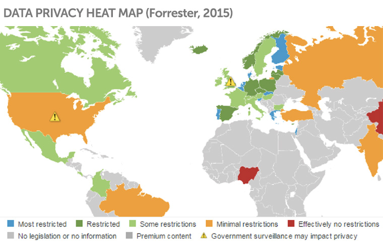 People in different parts of the world have different concerns regarding privacy.