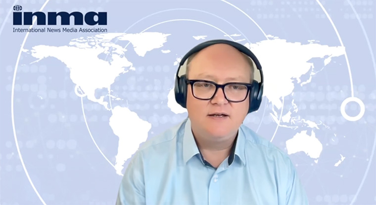 INMA's Greg Piechota addresses the Newsroom & AI Master Class to discuss subscriptions and consumers. INMA's Greg Piechota addresses the Newsroom & AI Master Class to discuss subscriptions and consumers.
