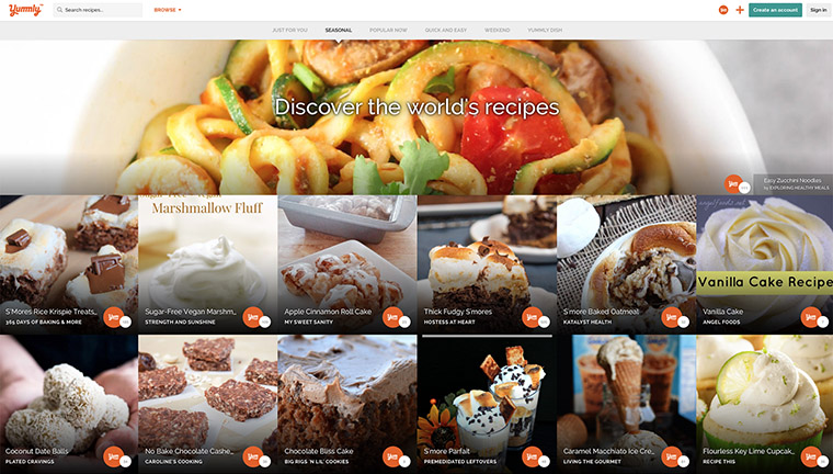 Visually stimulating content, such as recipes, make good use of imagery in order to entice reader action.