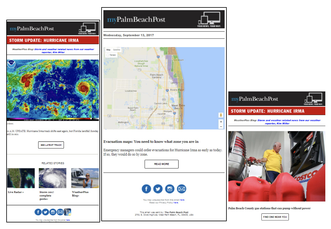 The Palm Beach Post stayed in constant contact with readers throughout the hurricane.