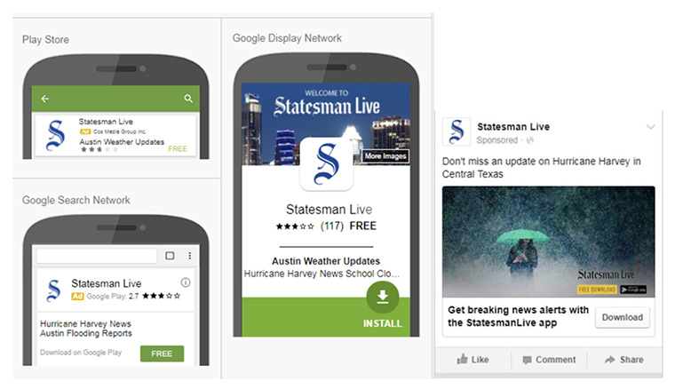 Content integration included an ad campaign to drive app downloads.