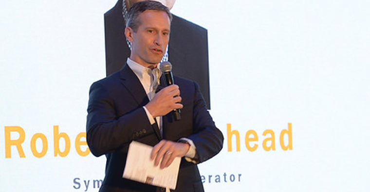 Matt Lindsay, president of Mather Economics, at the Reader Revenue Symposium in Hamburg last week.