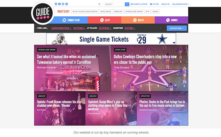Readers were loyally attached to the local movie listings that were originally removed from The Dallas Morning News entertainment Web site design.