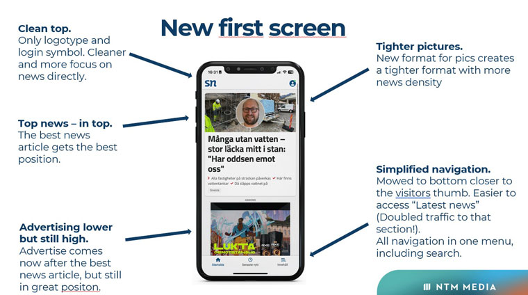 The new front screen is cleaner and more streamlined, which reflected priorities within the company culture as well.