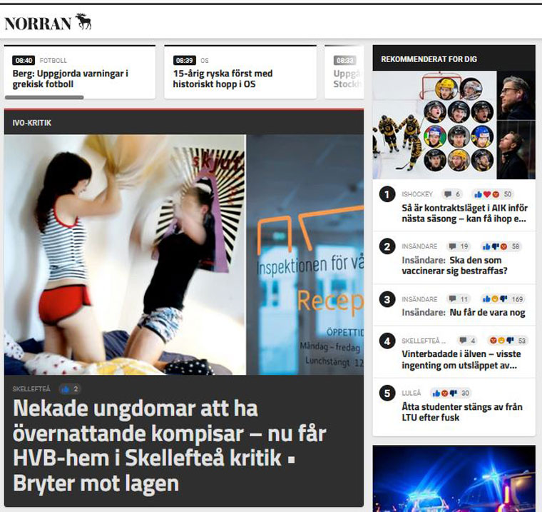 NTM’s widget, “Recommended for You,” is prominently displayed on the first page of the Web site.