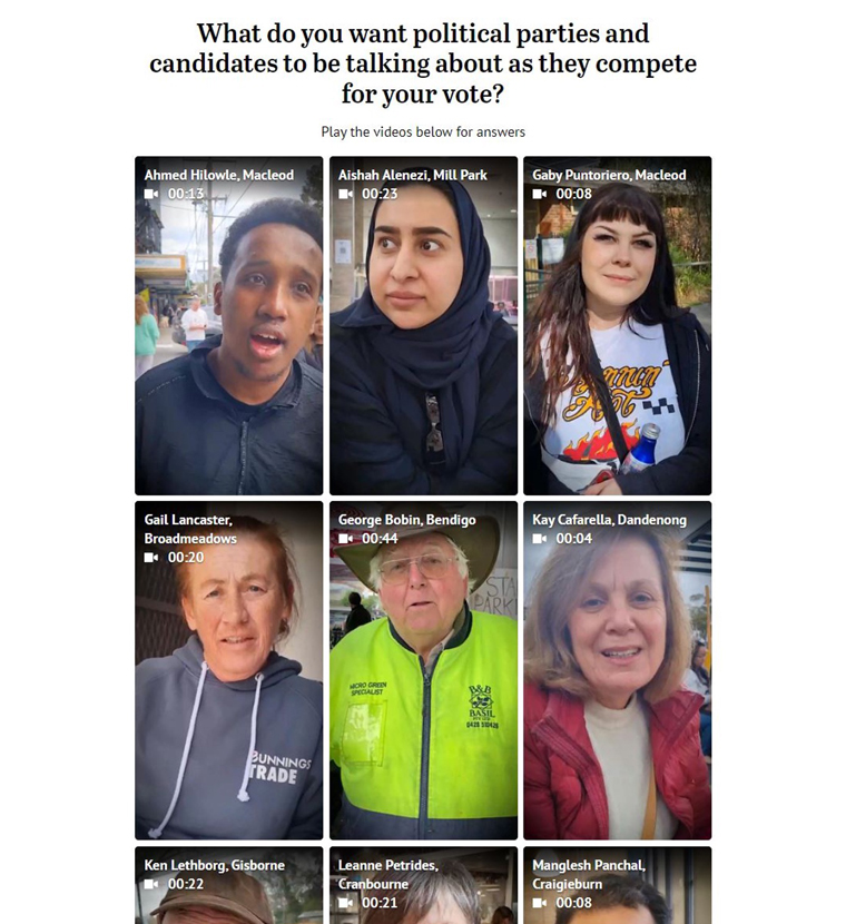 Voters shared their concerns about and feedback from the election in video format, which were then shared on social media.