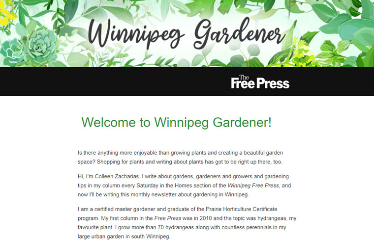 The new Winnipeg Gardener newsletter already has nearly 4,600 subscribers.