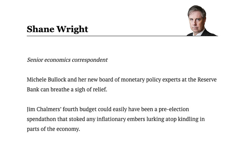 The verdict format highlights quick takes from journalists that easily lead to full articles. This example is of a budget verdict.