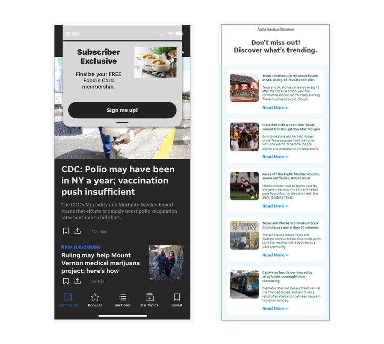 Gannett's tests have yielded increased interest in subscribers who previously did not interact much with the company's products or content.