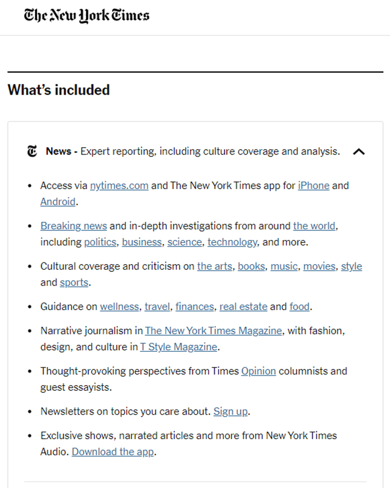 The New York Times recently expanded its product bundles.