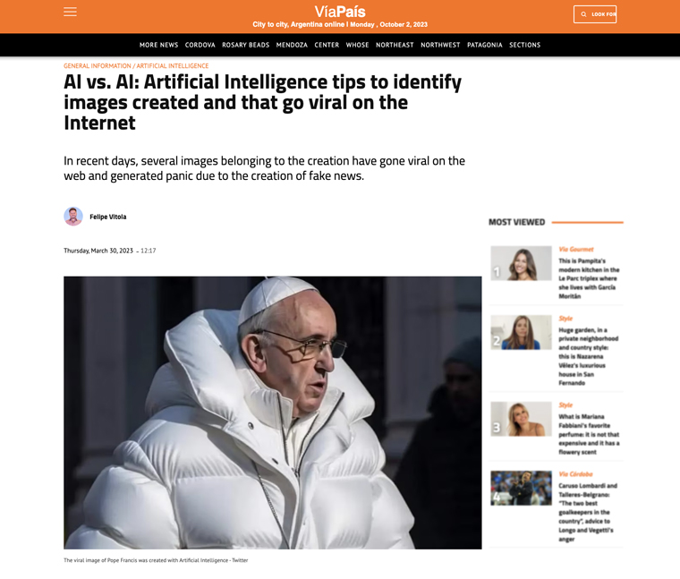 Journalists at Vía País face Artificial Intelligence head on by educating their audience about it, including how to identify manipulated images.