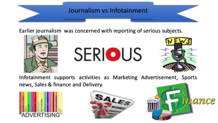 Journalism has largely turned toward infotainment.