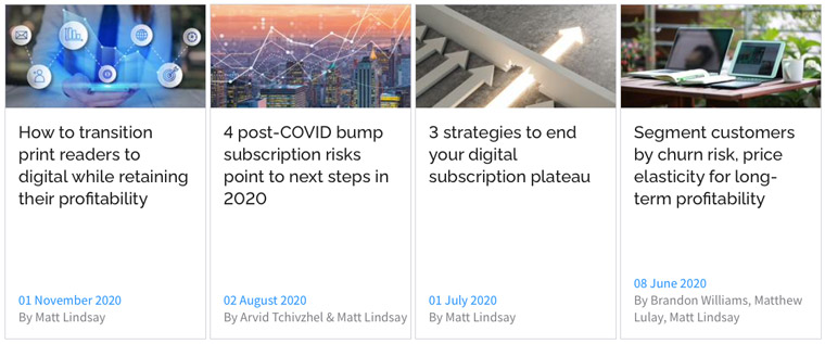 Digital subscription and churn-related trends were impacted by COVID-19.