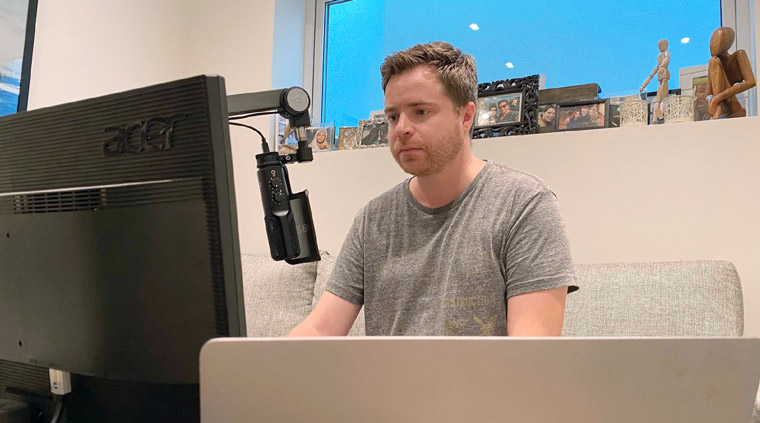 Producer and editor Andreas Ingebrigtsen in his home office in Oslo, where he made the whole series.