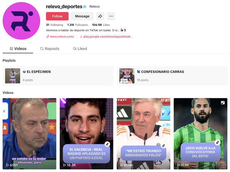 Relevo started out on TikTok and has since launched a Web site.