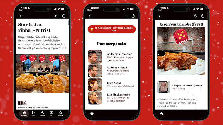 Changing the atmosphere of the VG Web site to accompany an article was one of the strategies used to draw people to the site.