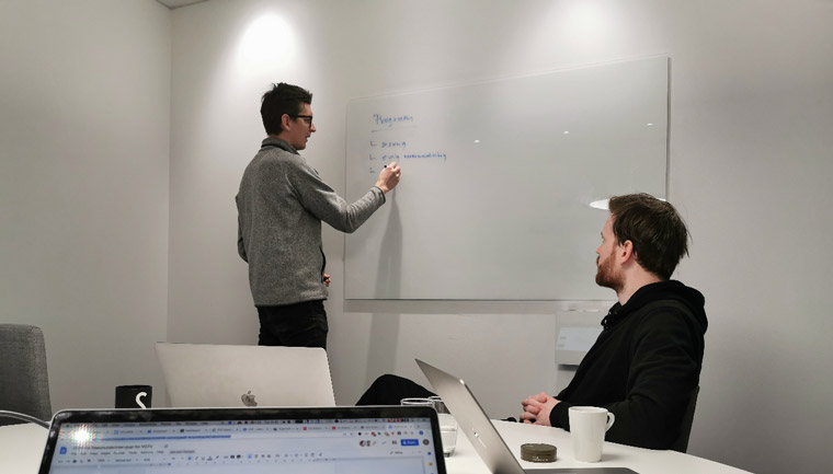 User experience experts Hans Christian Berge and Sverre Norberg-Schulz Hagen strategised on how to structure the content.