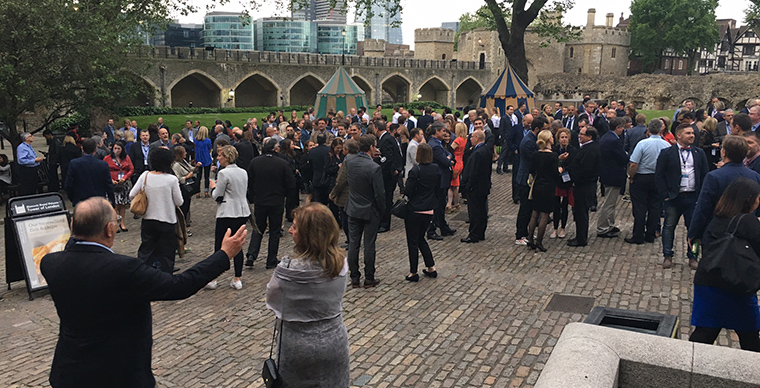 250 INMA members attending the opening reception of the INMA World Congress are evacuated from the Tower of London Monday evening.