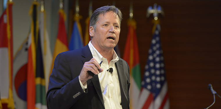 Mike Federle, president and COO of Forbes, discusses revenue diversification at INMA World Congress on Monday.