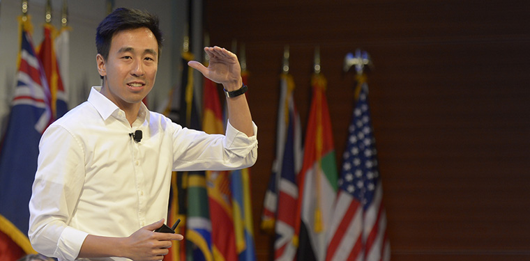 Gary Liu, chief executive editor at South China Morning Post, speaks about data at the INMA World Congress on Monday.