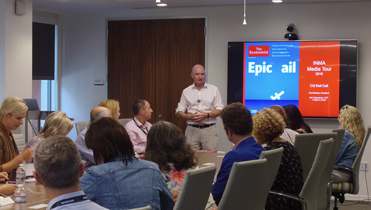 Paul McHale at The Economist Group talks to INMA members.