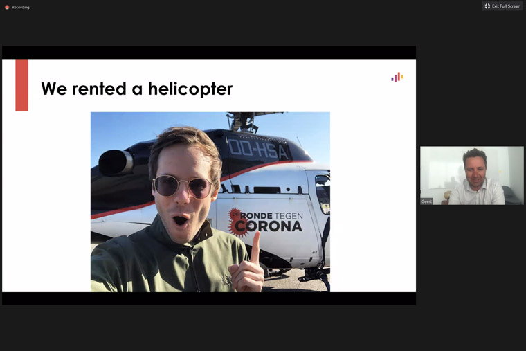 News City's "Tour Against Corona" received 22,000 invitations from residents who wanted a fly-by during the April helicopter tour of Belgium.