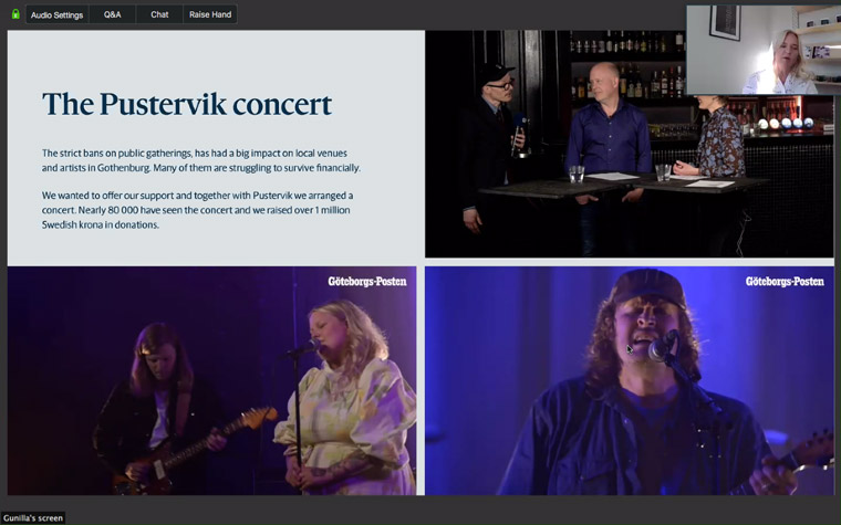 Stampen's Pustervik livestreamed concert attracted 80,000 viewers.