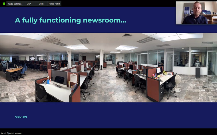 Jacob Gjørtz, vice president of marketing at Stibo DX, illustrates the overnight changes in newsrooms at the beginning of the pandemic.