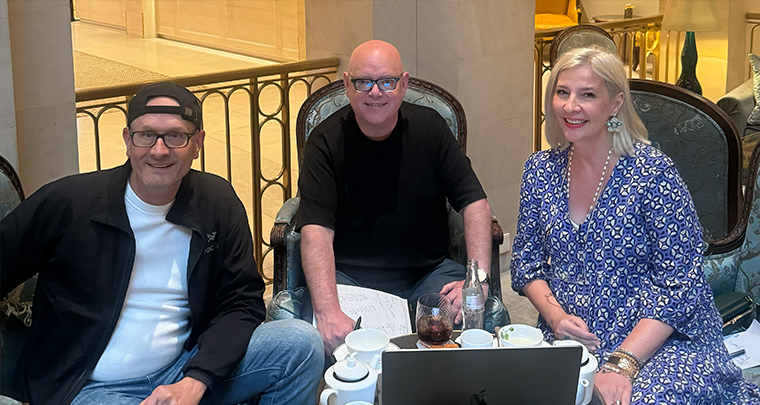 INMA leaders scout out Berlin as the destination of this week's World Congress. From left to right: Co-moderator Robert Whitehead, INMA CEO Earl J. Wilkinson, and Ioana Sträter, INMA programming and events director.