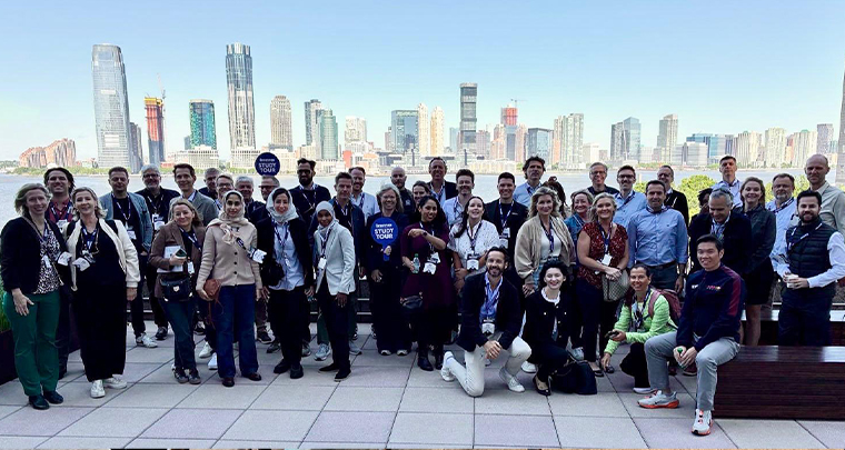 Three study tour groups will visit 17 German news companies. Photo from a 2025 World Congress study tour in New York.