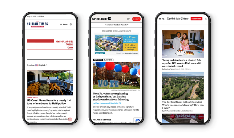 Three diverse examples of the Lenfest News Creator Collaborative selections.