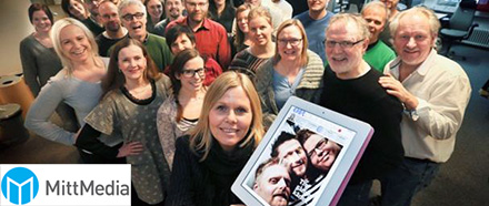 Group photo of MittMedia employees.