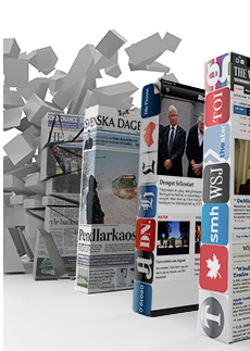 Image of several publications like Wall Street Journal and books being destroyed.