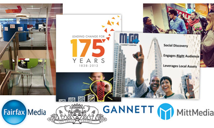 Logos for companies, Fairfax Media, Gannett, MittMedia, the Global International Awards.