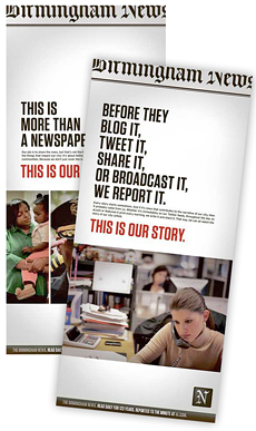 Two covers of Birmingham News.