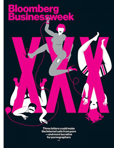 Illustrated cover of Bloomberg Businessweek with three large pink X's.