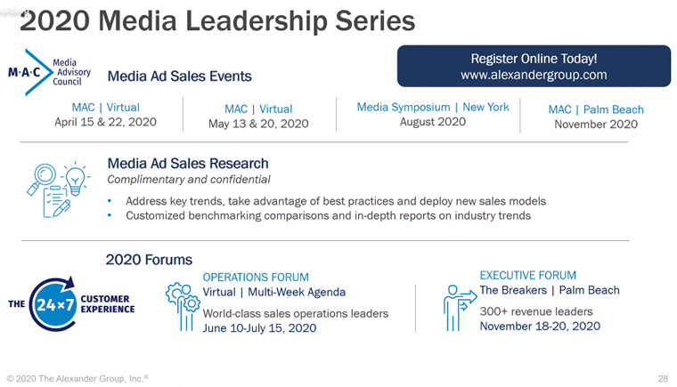 AGI invited INMA members to take advantage of a number of upcoming events.