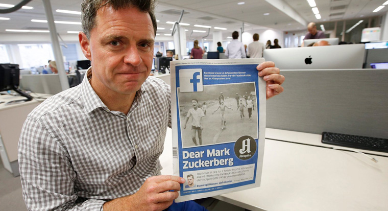Espen Egil Hansen, editor-in-chief/CEO of Aftenposten, wrote a very public letter to Facebook's Mark Zuckerberg.