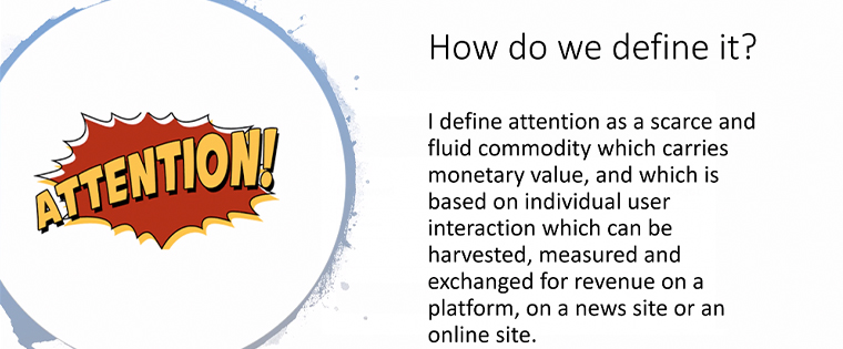 Dr. Merja Myllylahti gives her definition of audience attention in an INMA Webinar.