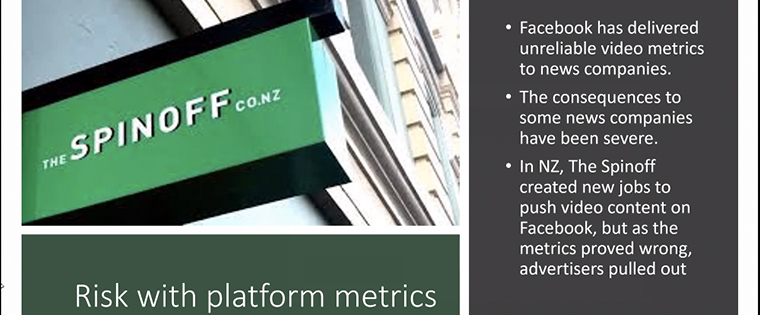 Some publishers like The Spinoff have gotten burned by unreliable Facebook video metrics.