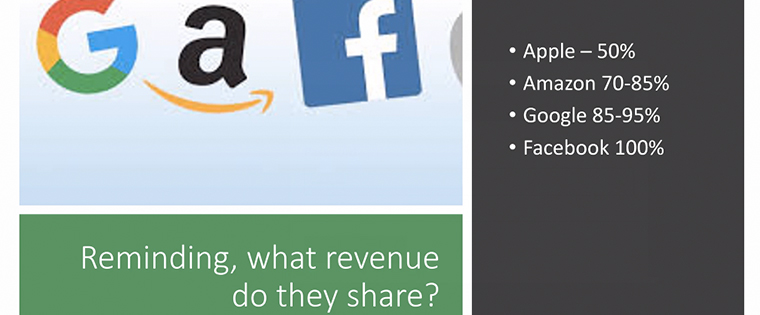 The Webinar looked at how much revenue sharing the platforms really give.