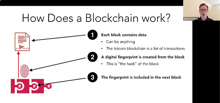 Stefan Farestam of Carechain explains how blockchain works in an INMA Webinar.